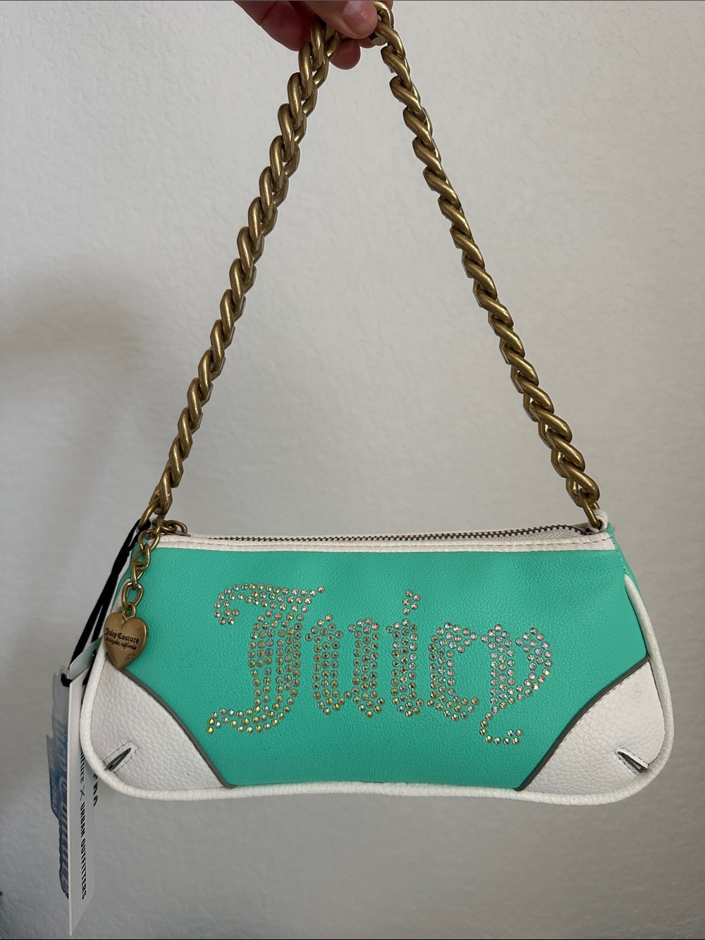 Urban Outfitters Juicy Couture Y2K Baguette Shoulder Bag Seafoam Turquoise NWT